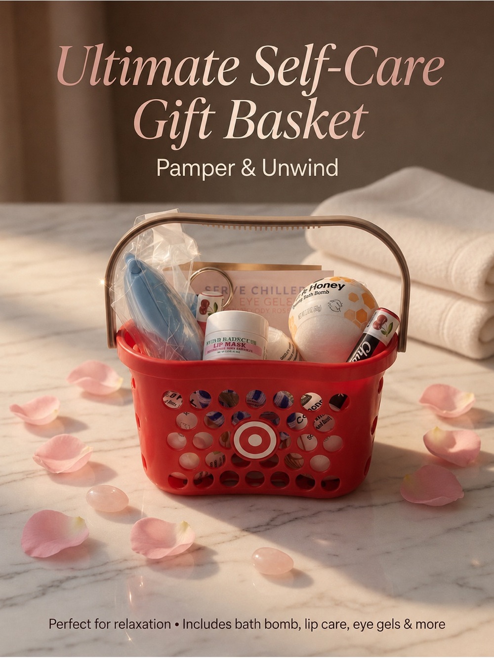 Target Red Self-Care Bath & Body Gift Basket